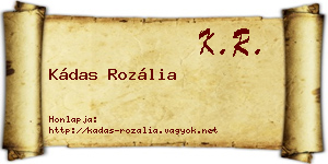 Kádas Rozália névjegykártya